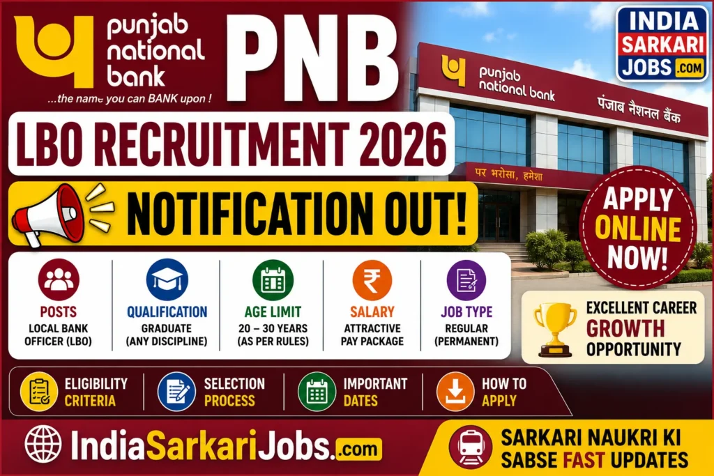 PNB LBO Recruitment 2026 Notification Out - Apply Online for Local Bank Officer Posts