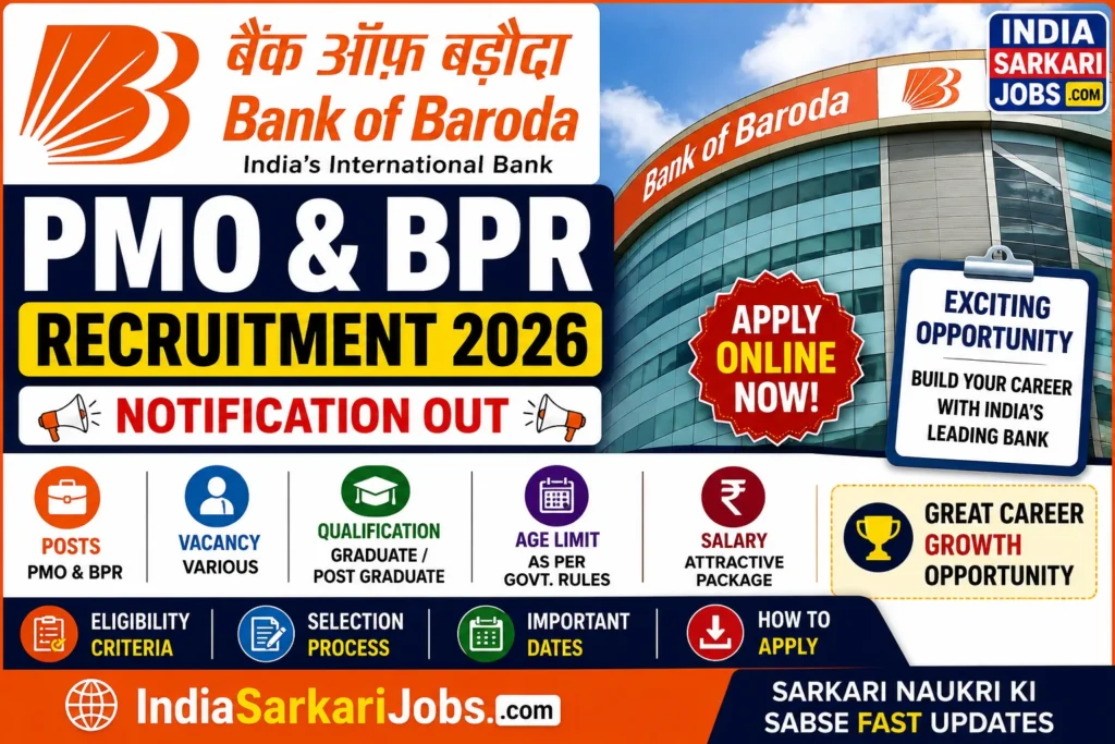 Bank of Baroda PMO & BPR Recruitment 2026 Notification Out - Apply Online